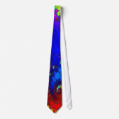 Cravate d'art fractal tourbillon arc-en-ciel (Devant)