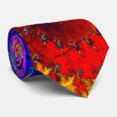 Cravate d'art fractal tourbillon arc-en-ciel (Roulé)