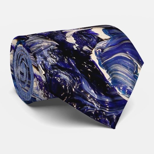 Cravate d'art funky Blue (Roulé)