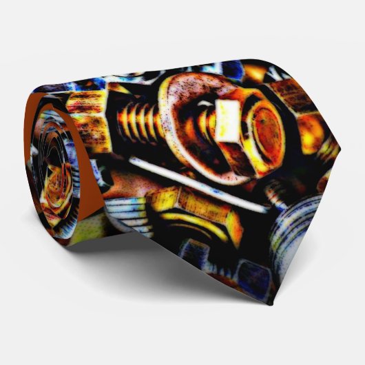 Cravate d'art graphique Nuts et Bolts (Roulé)