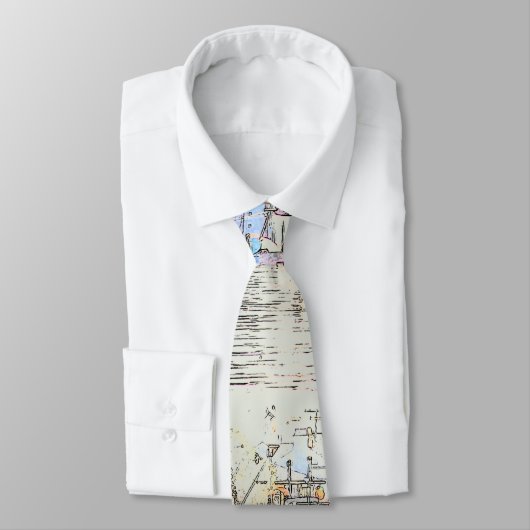 Cravate d'art Harbour Sailboats (Attaché)