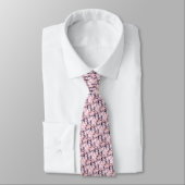 Cravate d'art moderne Gris & Rose Fractal Gem (Attaché)