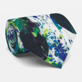 Cravate d'art moderne Vert Bleu Bleu III (Roulé)