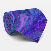 Cravate d'art moderne violet bleu ombre (Roulé)