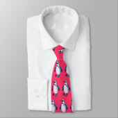 Cravate d'art : Pingouin rose (Attaché)