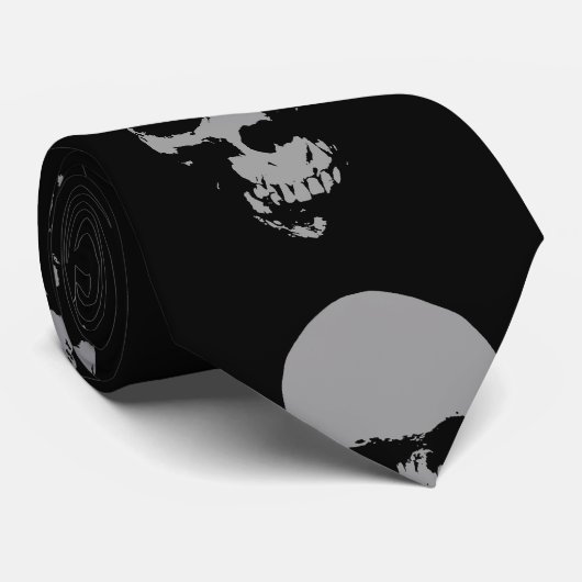 Cravate d'art Pop - gris noir (Roulé)