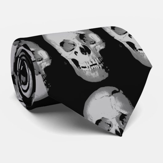 Cravate d'art Pop Skull (Roulé)