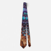 Cravate d'art turquoise violet (Devant)