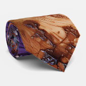 Cravate d'art turquoise violet (Roulé)