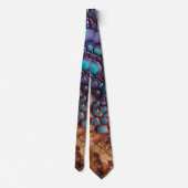 Cravate d'art turquoise violet (Dos)