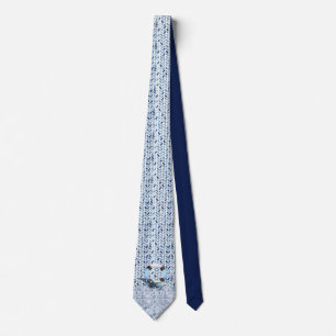 Cravate Dauphin et bouée de sauvetage sur motif maritime