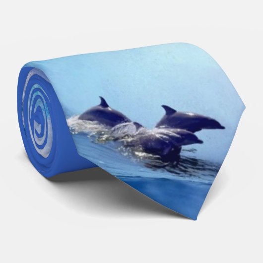 Cravate Dauphins surfants (Roulé)