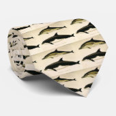 Cravate Dauphins vintages, animaux marins et mammifères (Roulé)