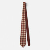 Cravate d'automne en Plaid Brown et rouge (Devant)