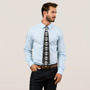 Cravate Day of The Dead Black and White Men's Tie