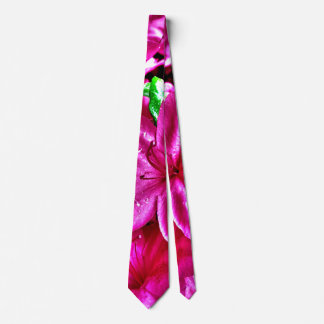 Cravate d'azalée rose floral coloré
