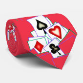 Cravate de 4 de costumes joueurs de carte ! (Roulé)
