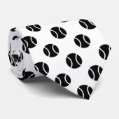 Cravate de balle de tennis noir et blanc (Roulé)