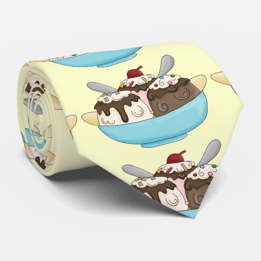 Cravate de banana split de crème glacée (Roulé)