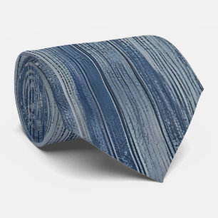 Cravate de bande de Denim bleu Abstrait