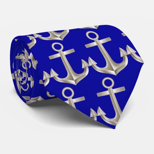 Cravate de bande dessinée d'Ancre de bateaux (Roulé)