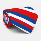 Cravate de bande présidentielle rouge, blanc et bl (Roulé)
