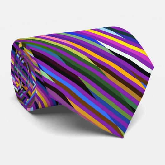 Cravate de bandes multicolores irridicule (Roulé)