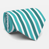 Cravate de bandes verticales, Turquoise (Roulé)
