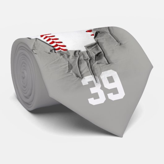 Cravate de baseball déchiré (noir/personnalisé) (Roulé)