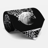 Cravate de basket-ball noir et blanc (Roulé)