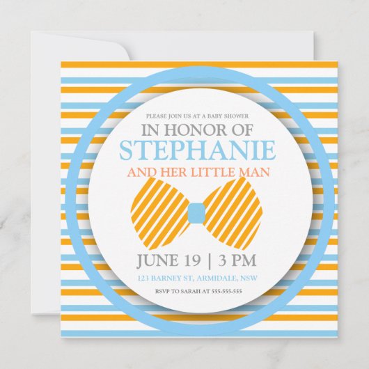 Cravate de bébé garçon douche invitations (Devant)