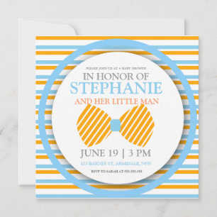 Cravate de bébé garçon douche invitations