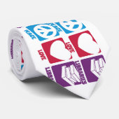 Cravate de bibliothèques d'amour de paix (Roulé)