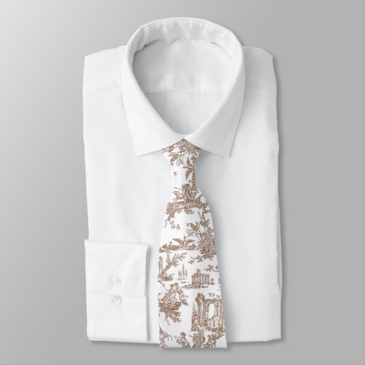 Cravate de brun et blanc de Français de Toile (Attaché)