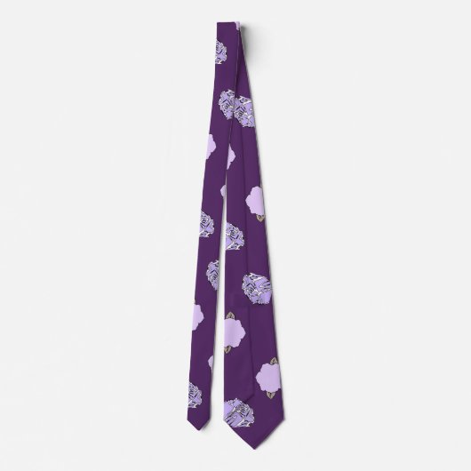 Cravate de bureau floral violet profond (Dos)