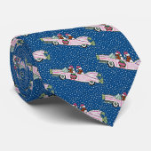 Cravate de Cadillac de Noël de Santa de teckel (Roulé)