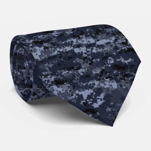 Cravate de Camouflage bleu numérique militaire amé (Roulé)