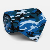 Cravate de Camouflage Multi Bleu Homme (Roulé)