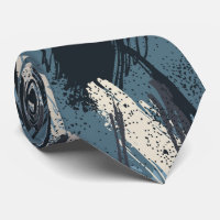 Cravate de camouflage noir bleu ivoire