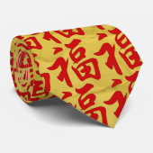 cravate de caractères chinois "Good Fortune" (Roulé)