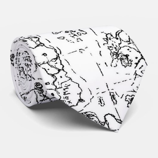 Cravate de carte de monde imaginaire (Roulé)