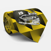 Cravate de casque de football d'or noir et jaune (Roulé)