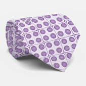 Cravate de cercles de charme rétro, violet (Roulé)