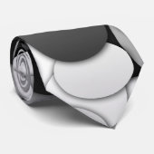 Cravate de cercles de point de polka - noir et (Roulé)