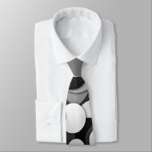 Cravate de cercles de point de polka - noir et (Attaché)