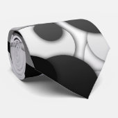 Cravate de cercles de point de polka - noir et (Roulé)