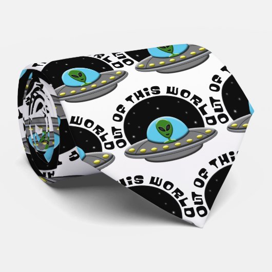 Cravate De cet espace UFO Alien mondial (Roulé)