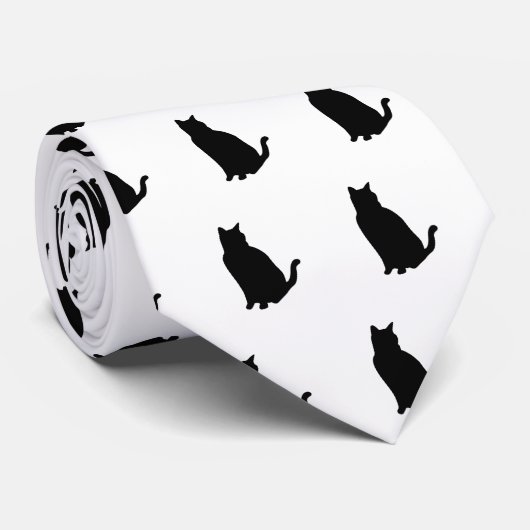 Cravate de chat noir 22 (Roulé)