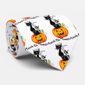 Cravate de chat noir de des bonbons ou un sort (Roulé)