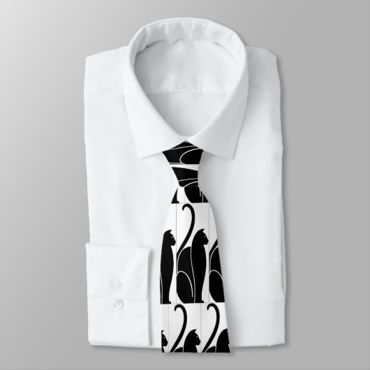 Cravate de chat noir et blanc (Attaché)